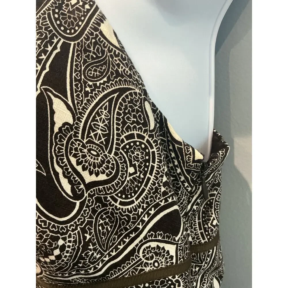 Vintage Loft Womens Y2K Babydoll Dress Size 4 XS Brown Paisley Casual Fall Boho - Picture 6 of 9